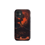 Eruption of Mount Etna at Night - Friedrich Weber Phone Case Iphone 12 Mini / Matte Volcano Eruption Phone Case Mount Etna Exhales,