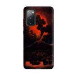 Eruption of Mount Etna at Night - Friedrich Weber Samsung Case, Galaxy S20 Fe / Matte, Black Smartphone Case Vibrant Red Volcanic Eruption
