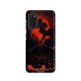 Eruption of Mount Etna at Night - Friedrich Weber Samsung Case, Galaxy S20 / Matte, Black Phone Case Dramatic Volcanic Eruption Fiery Red