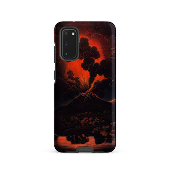 Eruption of Mount Etna at Night - Friedrich Weber Samsung Case, Galaxy S20 / Matte, Black Phone Case Dramatic Volcanic Eruption Fiery Red