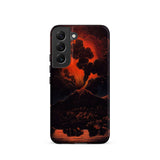 Eruption of Mount Etna at Night - Friedrich Weber Samsung Case, Galaxy S22 / Matte, Smartphone Case Vibrant Red Black Volcano Eruption