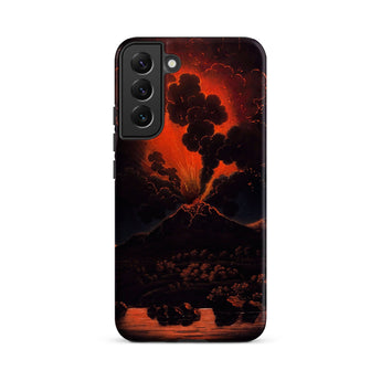 Eruption of Mount Etna at Night - Friedrich Weber Samsung Case, Galaxy S22 Plus / Matte, Black Phone Case Eruption Mount Vesuvius