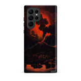 Eruption of Mount Etna at Night - Friedrich Weber Samsung Case, Galaxy S22 Ultra / Matte, Black Smartphone Case Dramatic Volcanic Eruption