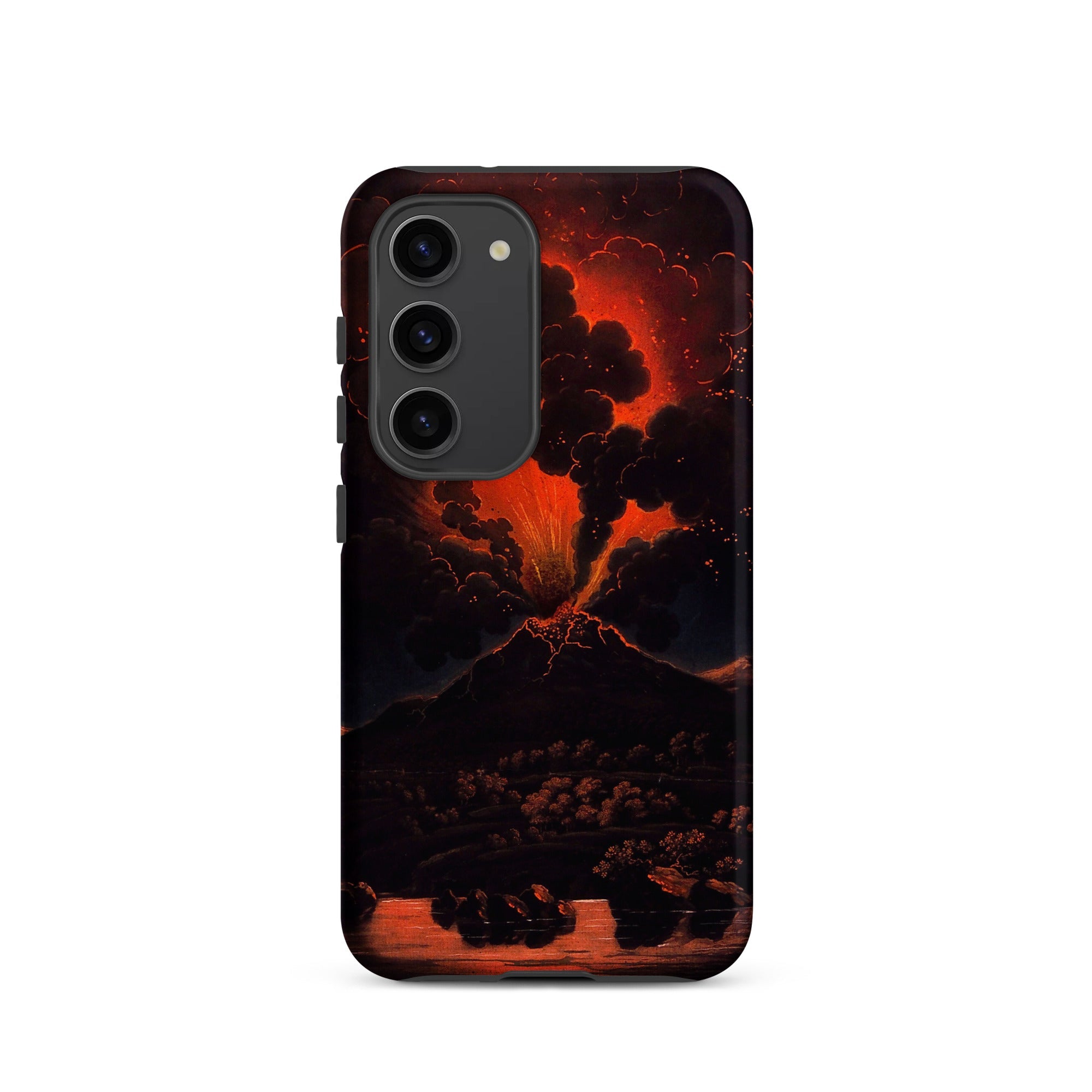 Eruption of Mount Etna at Night - Friedrich Weber Samsung Case, Galaxy S23 / Matte, Phone Case Volcanic Eruption Design