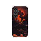 Eruption of Mount Etna at Night - Friedrich Weber Samsung Case, Galaxy S24 / Matte, Smartphone Case Volcanic Eruption Scene