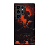 Eruption of Mount Etna at Night - Friedrich Weber Samsung Case, Galaxy S24 Ultra / Matte, Smartphone Black Case Vivid Red Volcanic Eruption