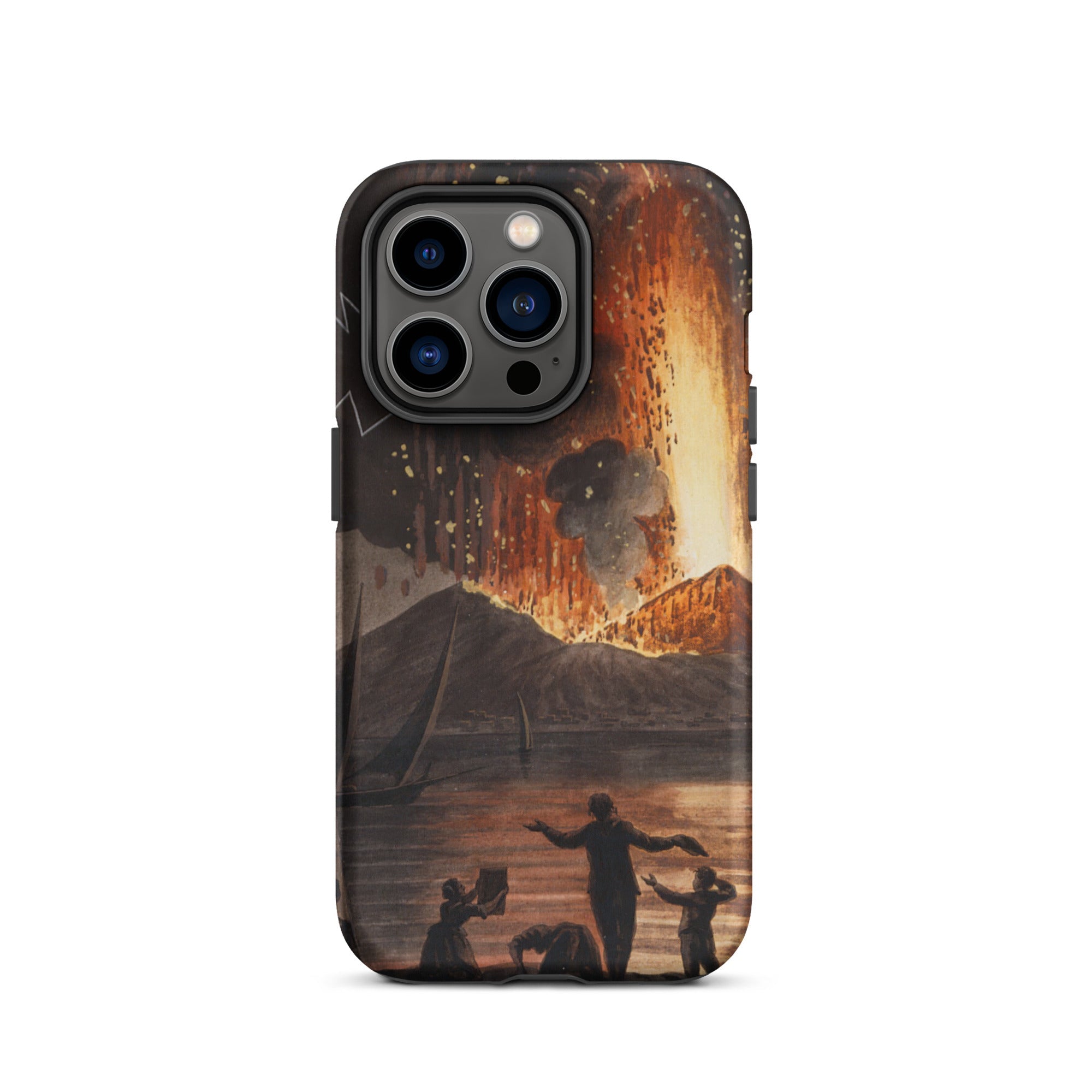 Eruption of Mount Vesuvius Pietro Fabris Iphone Case, 14 Pro / Matte, Smartphone Volcanic Eruption Themed Case