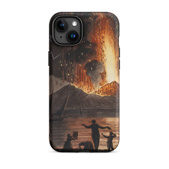 Eruption of Mount Vesuvius - Pietro Fabris Iphone Case, 15 Plus / Matte, Black Iphone Volcanic Eruption Scene Case