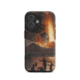Eruption of Mount Vesuvius - Pietro Fabris Iphone Case, 16 / Matte, Black Smartphone Colorful Volcanic Eruption Scene Case