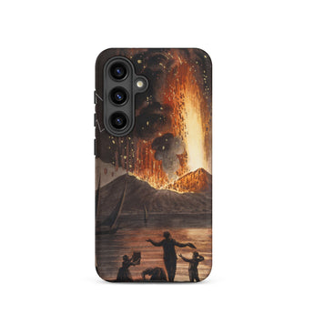 Eruption of Mount Vesuvius - Pietro Fabris Phone Case Samsung Galaxy S24 / Matte Phone Case Dramatic Volcanic Eruption Scene Fiery Orange