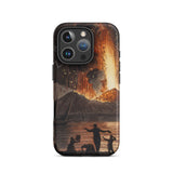 Eruption of Mount Vesuvius - Pietro Fabris Phone Case Iphone 16 Pro / Matte Black Smartphone Volcano Design Captures, Igniting, Midnight