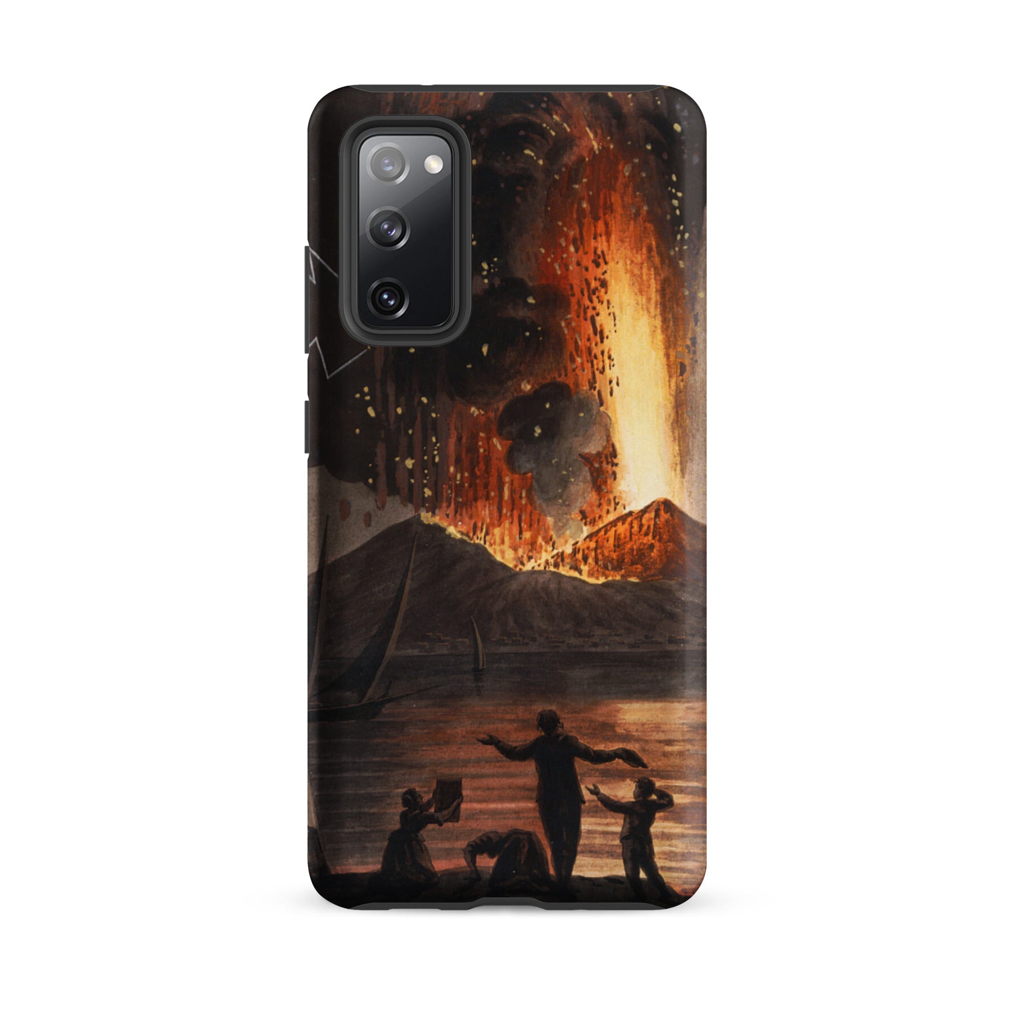 Eruption of Mount Vesuvius Pietro Fabris Samsung Case, Galaxy S20 Fe / Matte, Black Smartphone Vibrant Dramatic Volcanic Eruption Scene