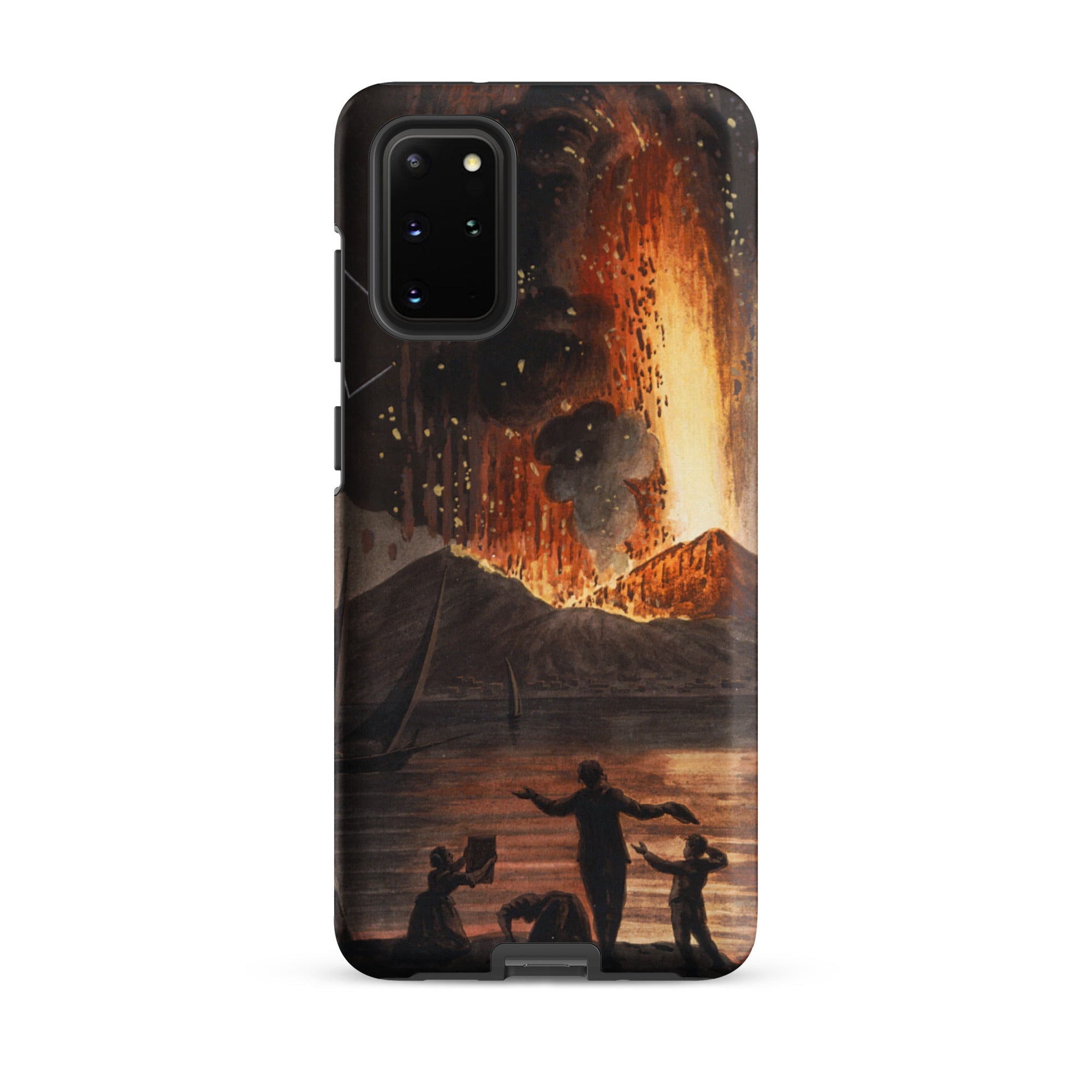 Eruption of Mount Vesuvius Pietro Fabris Samsung Case, Galaxy S20 Plus / Matte, Black Smartphone Case Painting Volcanic Eruption Body Water