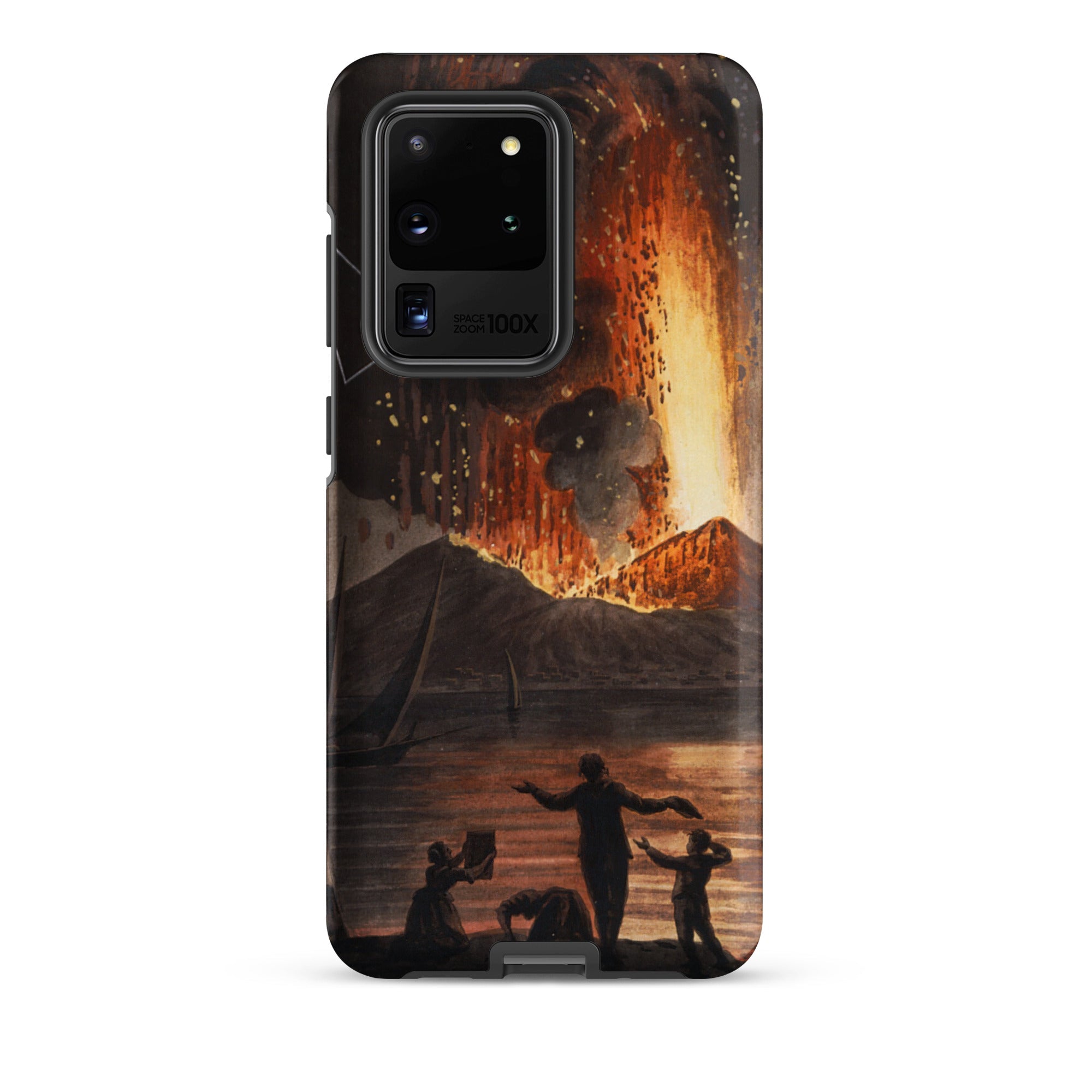 Eruption of Mount Vesuvius Pietro Fabris Samsung Case, Galaxy S20 Ultra / Matte, Black Smartphone Vibrant Dramatic Volcanic Eruption Scene
