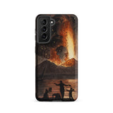 Eruption of Mount Vesuvius - Pietro Fabris Samsung Case, Galaxy S21 / Matte, Smartphone Case Volcano People Foreground