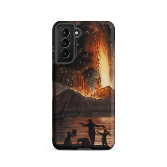 Eruption of Mount Vesuvius - Pietro Fabris Samsung Case, Galaxy S21 / Matte, Smartphone Case Volcano People Foreground