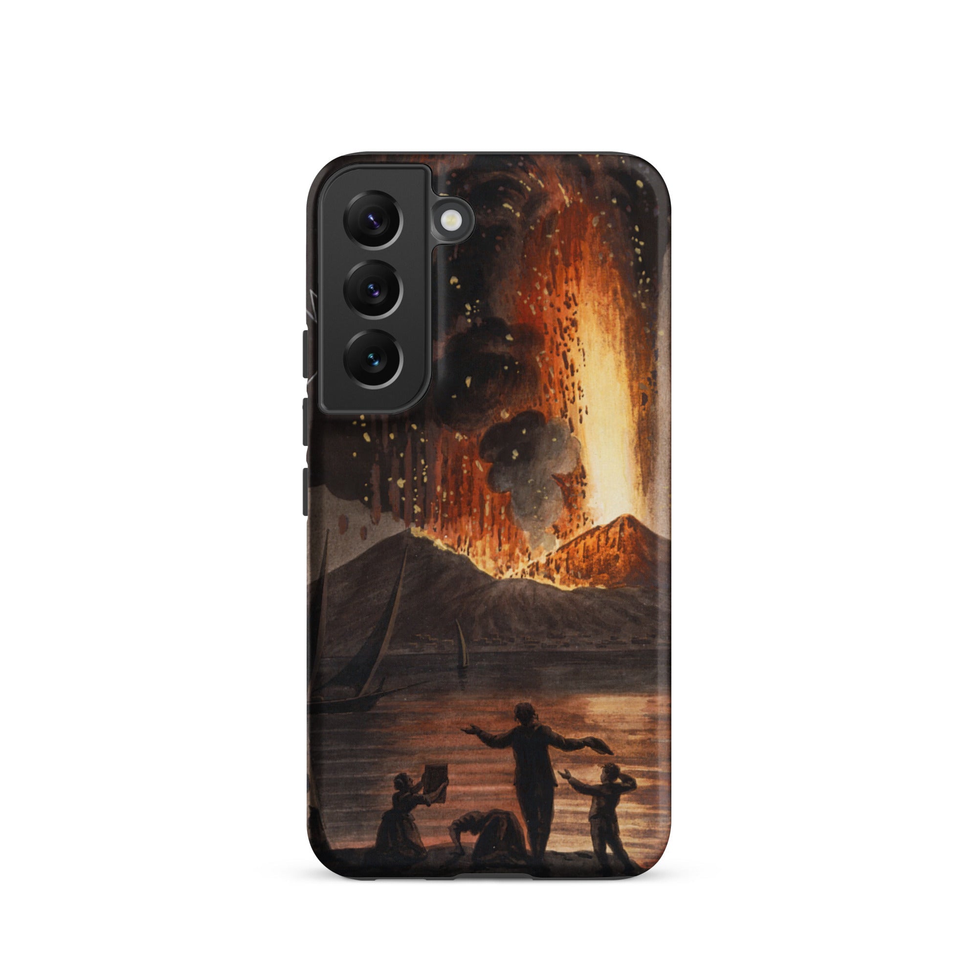 Eruption of Mount Vesuvius Pietro Fabris Samsung Case, Galaxy S22 / Matte, Smartphone Case Dramatic Volcanic Eruption Illustration