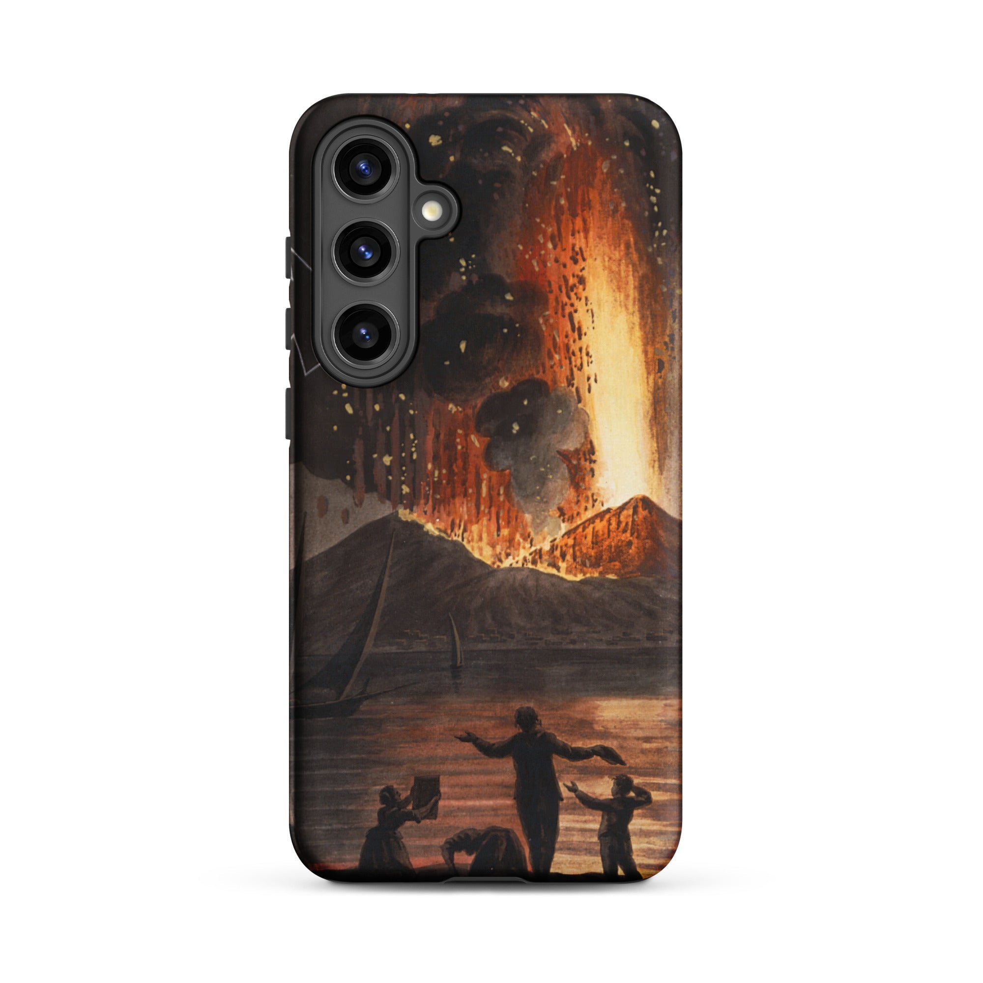 Eruption of Mount Vesuvius Pietro Fabris Samsung Case, Galaxy S24 Plus / Matte, Smartphone Case Volcano Illustration
