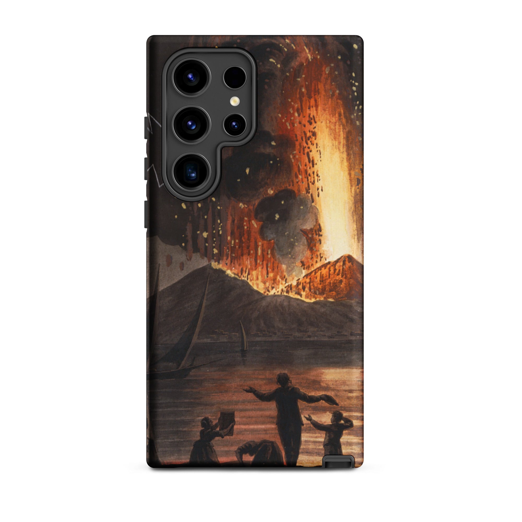 Eruption of Mount Vesuvius Pietro Fabris Samsung Case, Galaxy S24 Ultra / Matte, Black Smartphone Case Dramatic Painting Volcanic Eruption