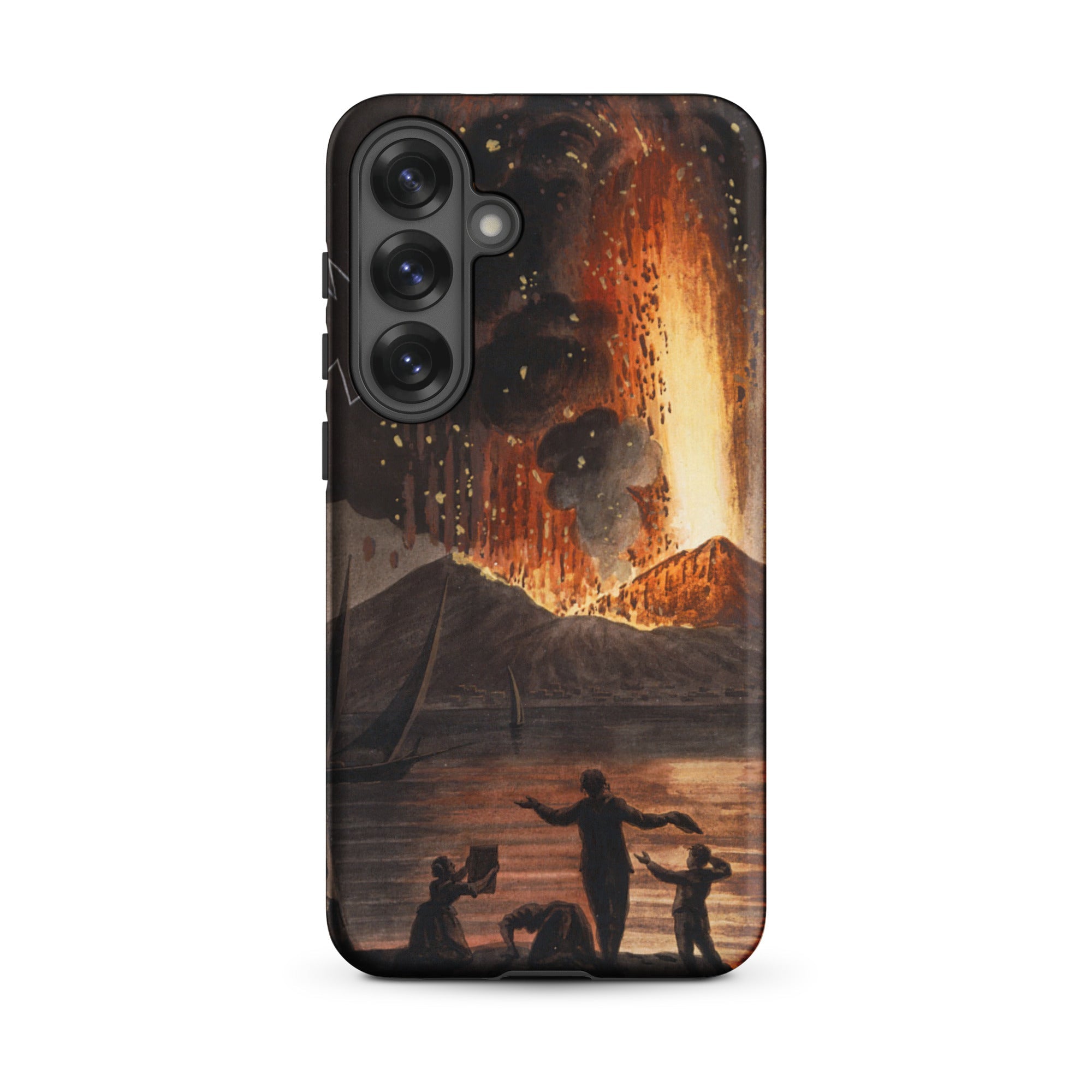 Eruption of Mount Vesuvius Pietro Fabris Samsung Case, Galaxy S25 Plus / Matte, Smartphone Case Dramatic Volcanic Eruption Scene