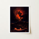 Eruption of Mount Etna at Night - f Weber Art Print / Canvas Framed Dramatic Volcanic Fiery Orange Red Etna’s Peak, Opens Prints