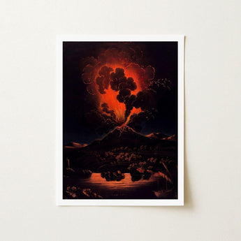 Eruption of Mount Etna at Night - f Weber Art Print / Canvas Framed Dramatic Volcanic Fiery Orange Red Etna’s Peak, Opens Prints