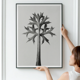 Eryngium Bourgatii (mediterranean Sea Holly) - Karl Blossfeldt Art Print / Canvas Stylized Black White Tree Illustration Angular Geometric