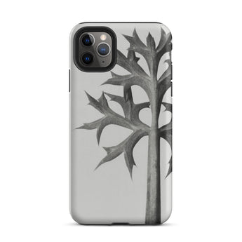 Eryngium Bourgatii (mediterranean Sea Holly) - Karl Blossfeldt Iphone Case, Gray Phone Case Leaf Design