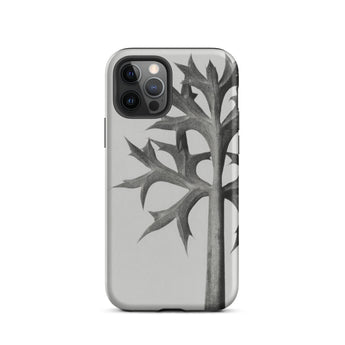 Eryngium Bourgatii (mediterranean Sea Holly) - Karl Blossfeldt Iphone Case, Gray Phone Case Leaf Design