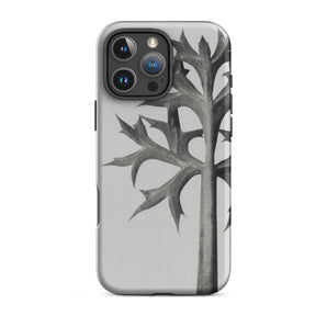 Eryngium Bourgatii (mediterranean Sea Holly) - Karl Blossfeldt Iphone Case, Gray Phone Case Thorny Plant Design
