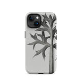 Eryngium Bourgatii (mediterranean Sea Holly) - Karl Blossfeldt Iphone Case, Gray Iphone Case Stylized Leaf Design