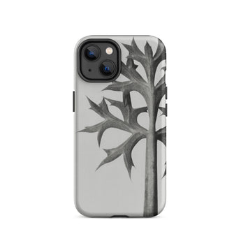 Eryngium Bourgatii (mediterranean Sea Holly) - Karl Blossfeldt Iphone Case, Gray Iphone Case Stylized Plant Design