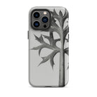 Eryngium Bourgatii (mediterranean Sea Holly) Karl Blossfeldt Iphone Case, Iphone Case Grayscale Leaf Design