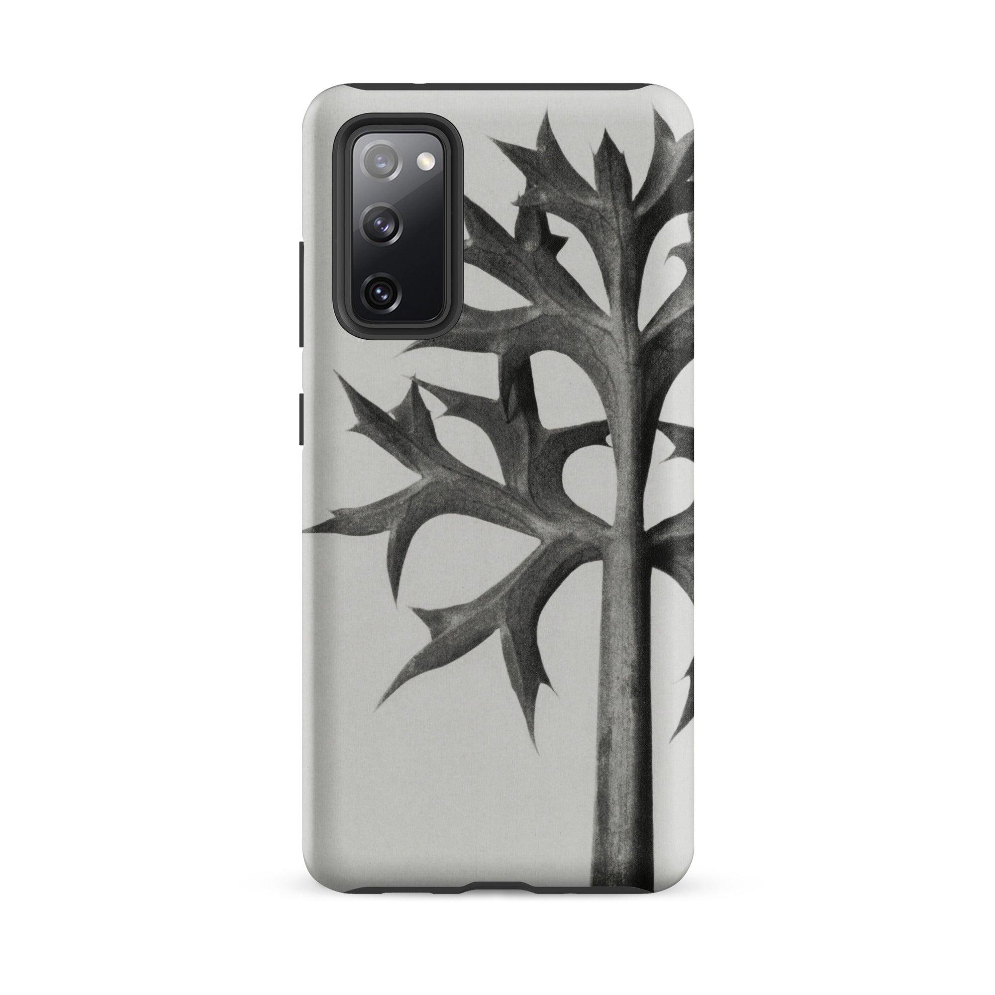Eryngium Bourgatii (mediterranean Sea Holly) Karl Blossfeldt Samsung Case, Galaxy S20 Fe / Matte, White Phone Case Black Leaf Design