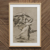 You will not Escape - Francisco De Goya Art Print / Canvas Framed Titled Sleep Reason Produces Monsters Woman Arches Backward, Eyes Wide