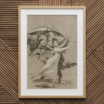 You will not Escape - Francisco De Goya Art Print / Canvas Framed Titled Sleep Reason Produces Monsters Woman Arches Backward, Eyes Wide