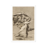 You will not Escape - Francisco De Goya Art Print, Sepia-toned Woman Winged Grotesque Figures