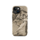 You will not Escape - Francisco De Goya Iphone Case, 15 / Matte, Iphone Case Intricate Sepia-toned Illustration Woman Surrounded Grotesque