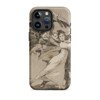 You will not Escape - Francisco De Goya Iphone Case, 15 Pro Max / Matte, Iphone Case Antique Illustration Woman Pulled Grotesque Figures