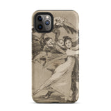 You will not Escape - Francisco De Goya Phone Case Iphone 11 Pro Max / Matte Iphone Vintage Goya Etching-style Case Case, Dark Stage,