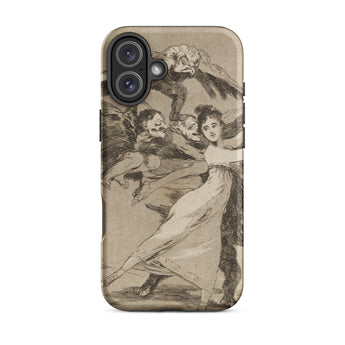 You will not Escape - Francisco De Goya Phone Case Iphone 16 Plus / Matte Iphone Case Sepia-toned Goya Figures Case, Dark Stage, Biting