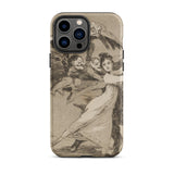You will not Escape - Francisco De Goya Phone Case Iphone 13 Pro Max / Matte Iphone Beige Case Etched Illustration People Grotesque Figures