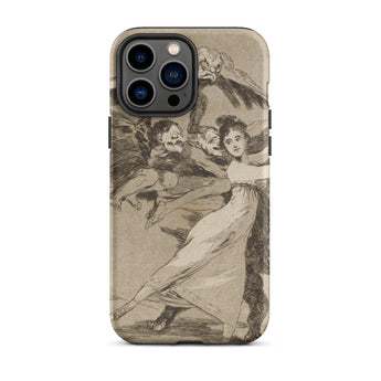 You will not Escape - Francisco De Goya Phone Case Iphone 13 Pro Max / Matte Iphone Beige Case Etched Illustration People Grotesque Figures
