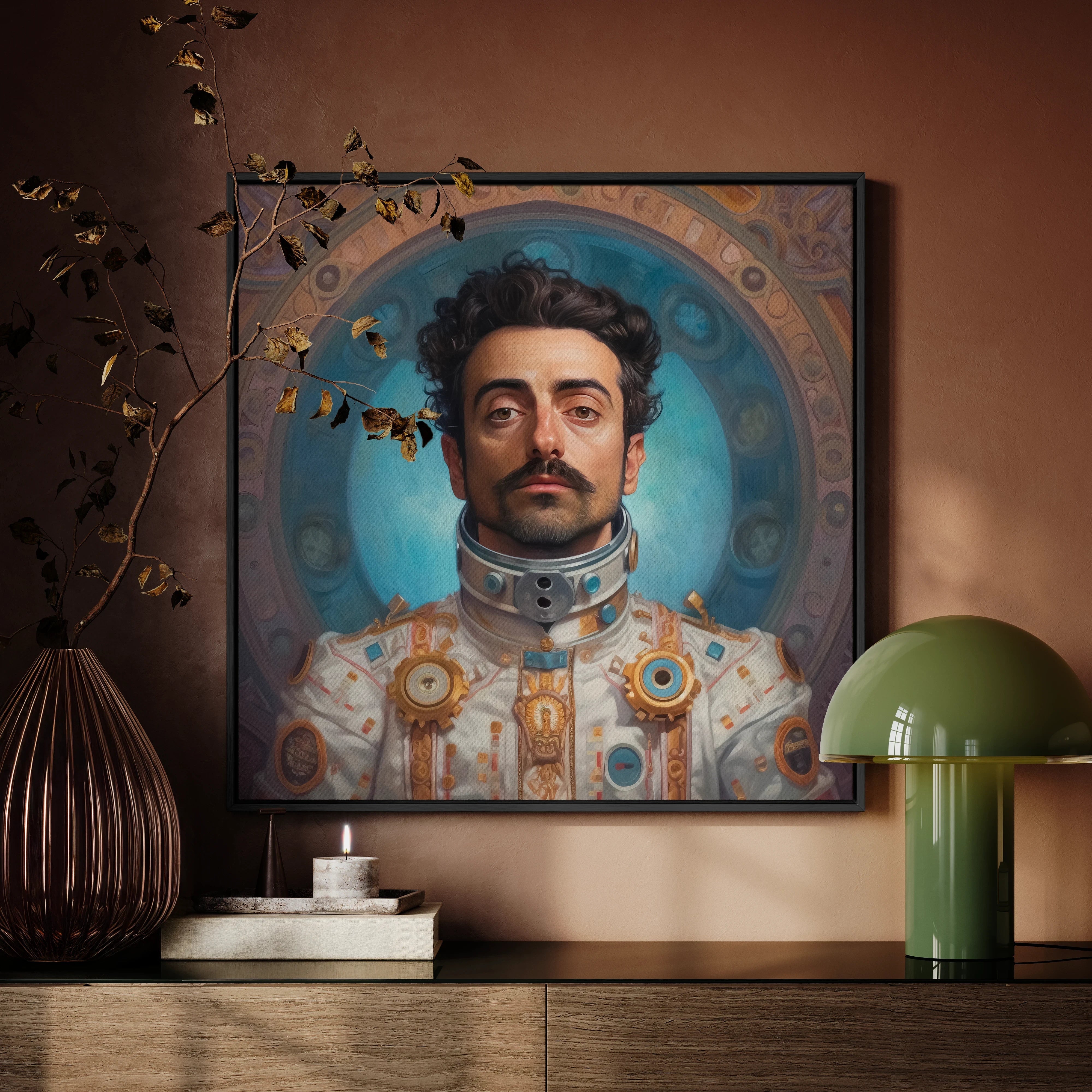 Eskandar - Arabic Gay Astronaut Framed Canvas Posters Prints & Visual Artwork