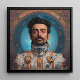 Eskandar - Gay Arabic Astronaut Art Print / Canvas, 12x12’’ / 31x31cm / Black Frame, Posters Prints & Visual Artwork, Toby Leon