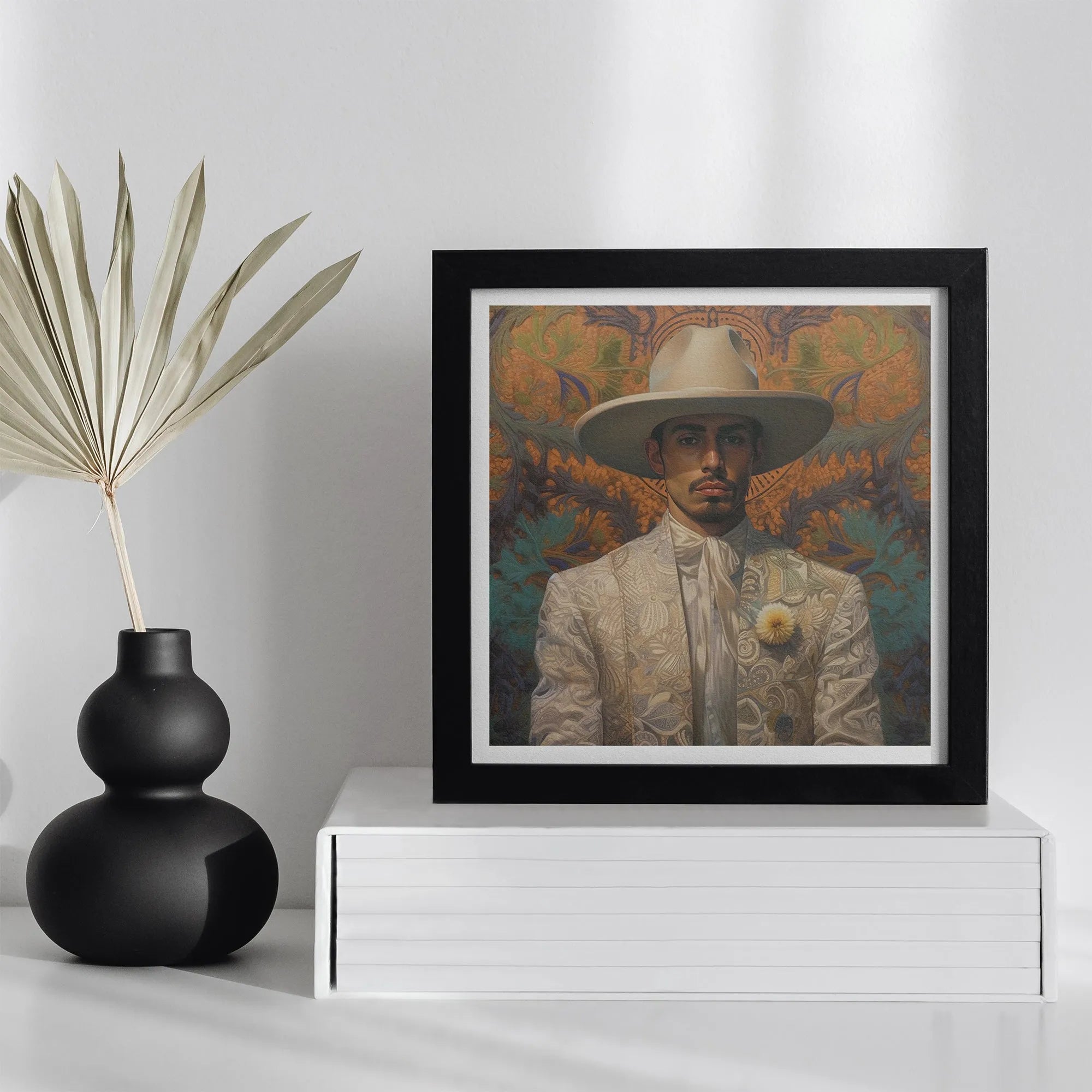 Estephan - Gay Latino Cowboy Art Print - Vaquero Queerart - 16’x16’ - Posters Prints & Visual Artwork - Aesthetic Art