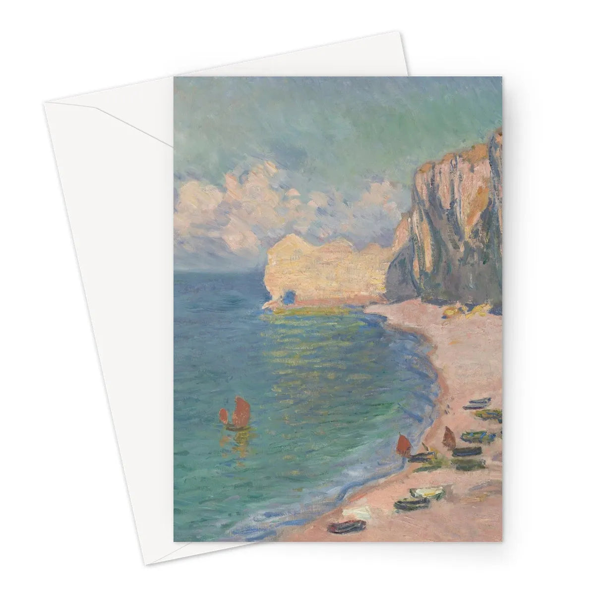 étretat By Claude Monet Greeting Card - A5 Portrait / 1 Card - Greeting & Note Cards - Aesthetic Art