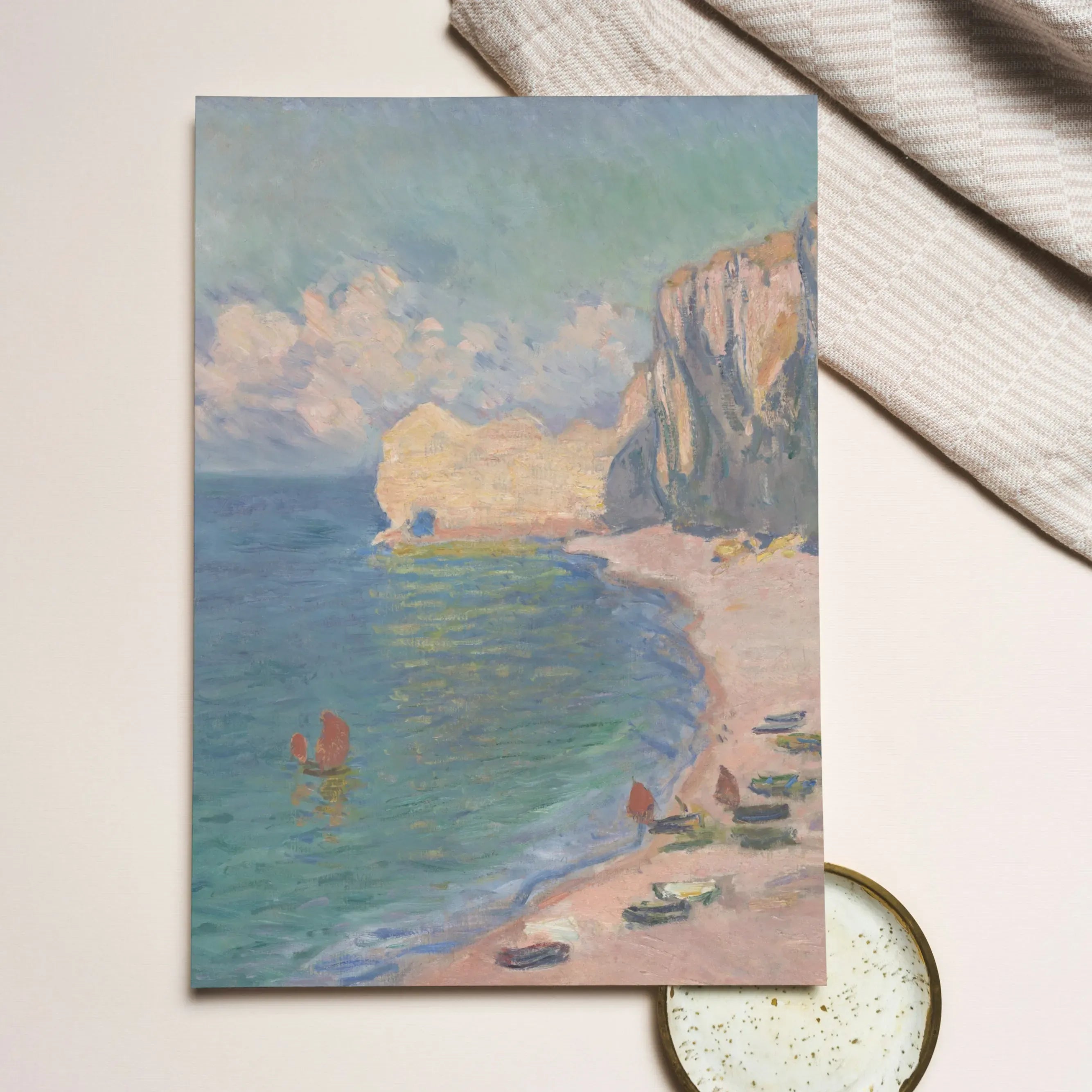 étretat By Claude Monet Greeting Card - Greeting & Note Cards - Aesthetic Art