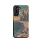 Étretat Claude Monet Normandy Beach Samsung Case, Galaxy S21 / Matte, Phone Case Painted Coastal Landscape Cliffs Boats