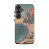 Étretat - Claude Monet Normandy Beach Samsung Case, Galaxy S25 Plus / Matte, Cell Phone Case Landscape Painting Beach Cliffs